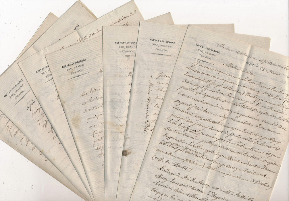 Curé de Ruffey-les-Beaume, abbé Collin Religion 7 lettres autographes signées