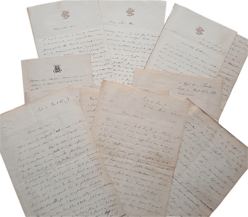 Militaria BALNY D AVRICOURT marine CHINE 8 lettres autographes jeunesse Borda