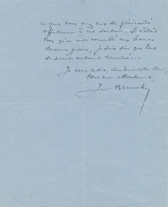 Jean BRUNHES a de lapeine géographe lettre autographe signée