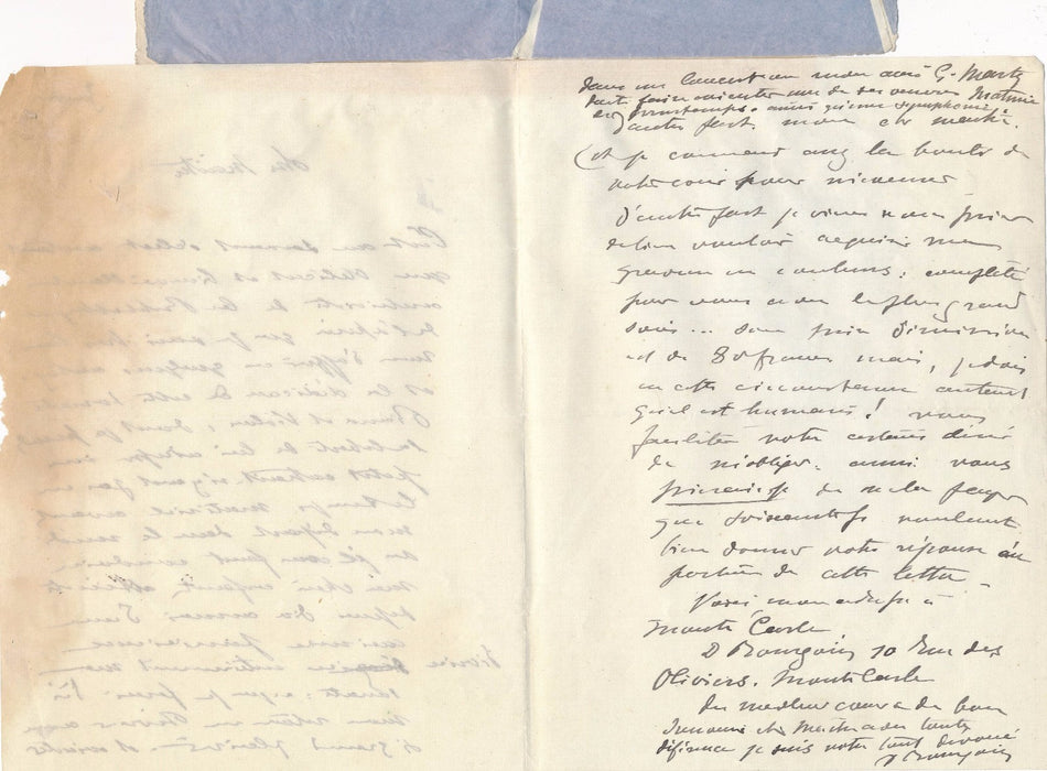 Musique Marie-Désiré Bourgoin lettre autographe signée Sonate gravures Malherbe