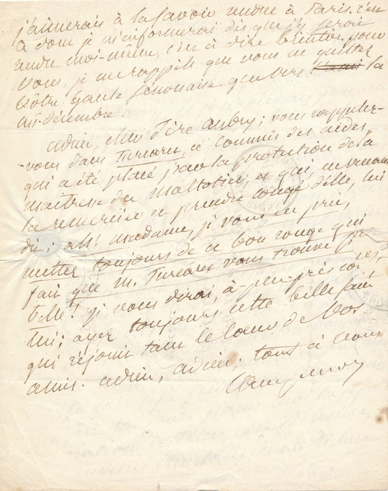 Vincent CAMPENON bel hommage à son professeur lettre autographe signée Sens