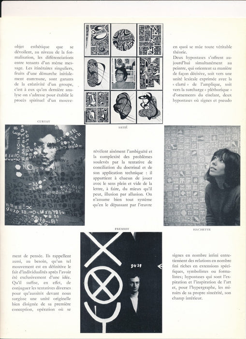 Aujourd’hui Le lettrisme et l’hypergraphie exposition galerie Stadler 1969
