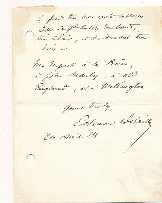 peintre Edouard DETAILLE amusante lettre à un peintre anglais exposant humour 