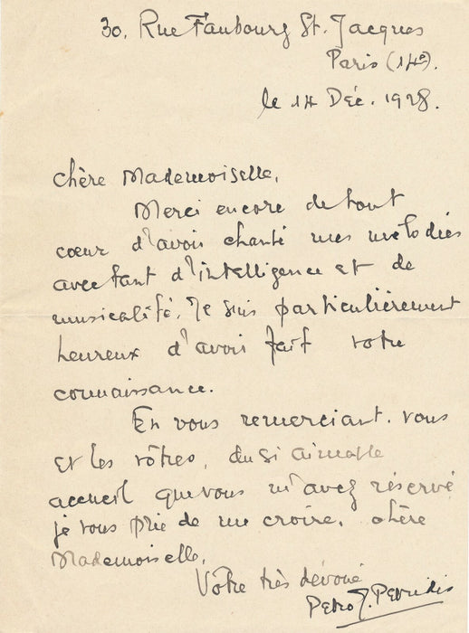 Petros J. PETRIDIS Grec compositeur 2 lettres autographes signées et 2 cartes