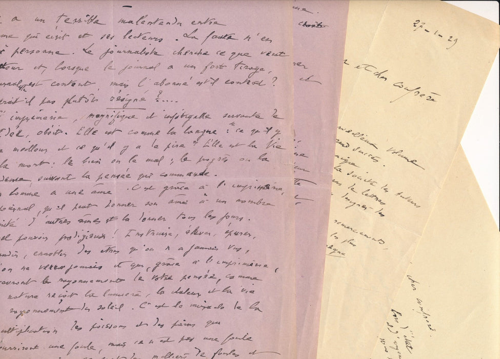 Albin Valabrègue 1 manuscrit autographe signé imprimerie 2 lettres photographie