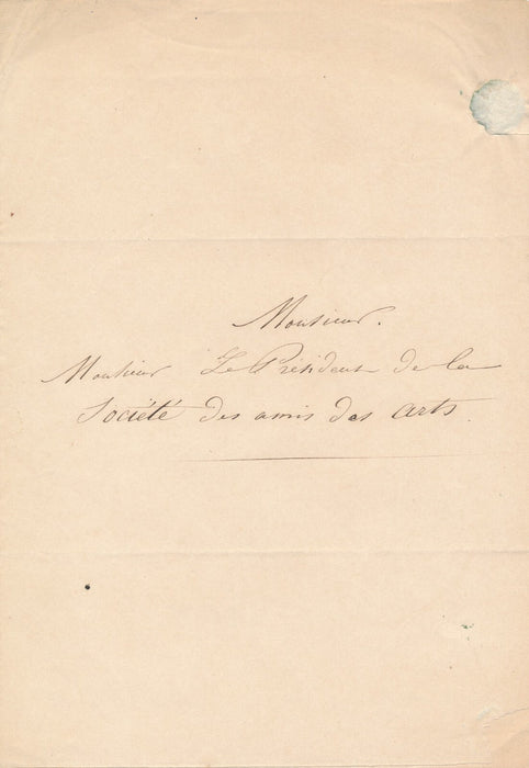Nicolas RENIÉ société des amis des arts lettre autographe prix oeuvres