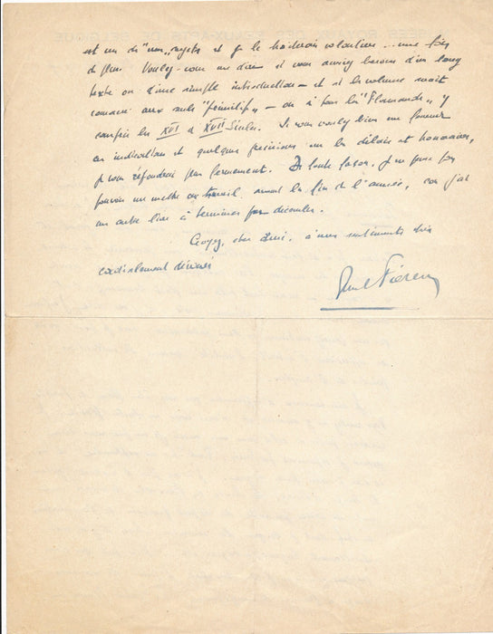Paul FIERENS conservateur Bruxelles musées 2 lettres autographes signées