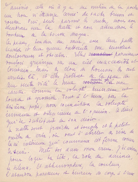 Extase opium, manuscrit autographe anonyme expérience Toulon fumerie