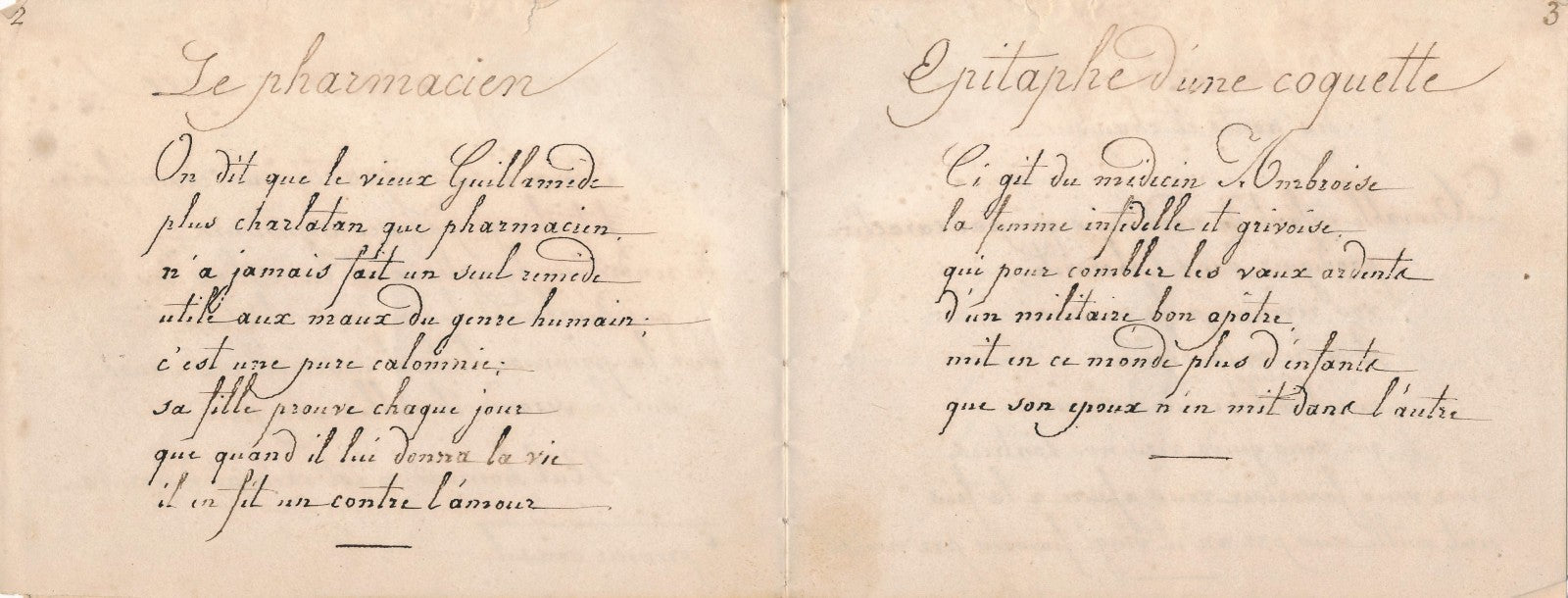 Olympe Bénazet poète manuscrit 8 poésies Eprigramme carnet relié
