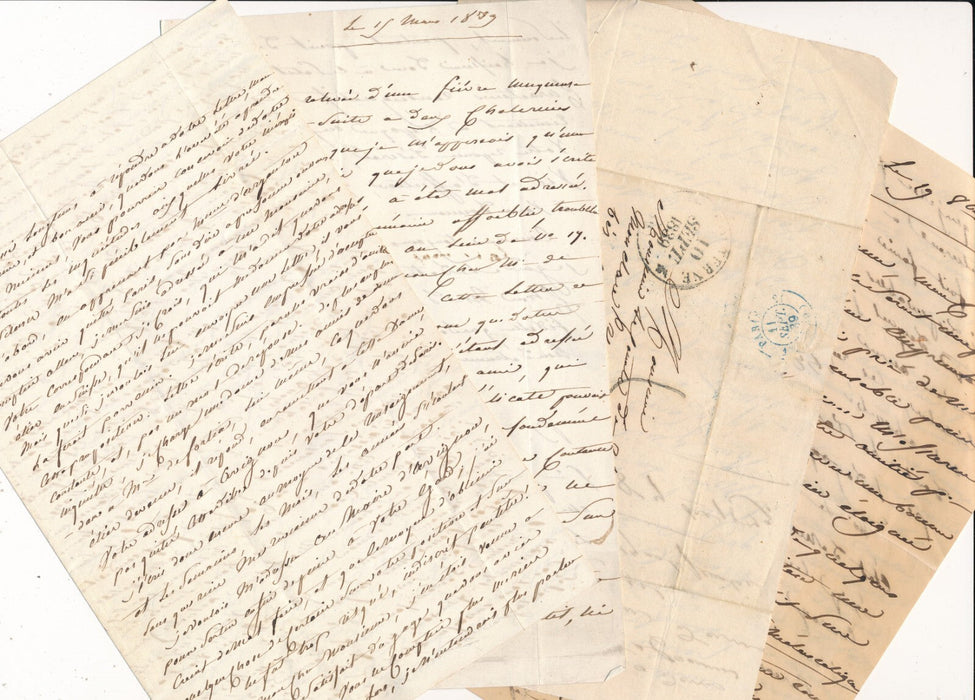 Anne Marie de MARGUERYE comtesse HAUTEFEUILLE 11 lettres autographes signées