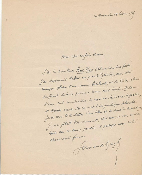 Fernand GREGH ensembe 8 lettres autographes Mony-Sabin Aubert Hébertot Donnay