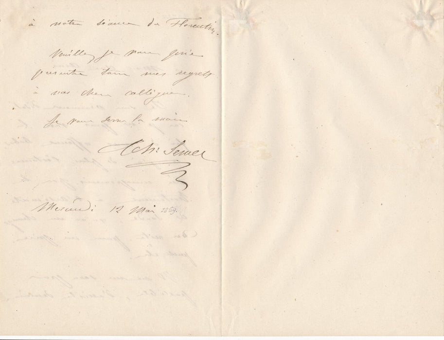 Musique Théophile SEMET lettre autographe signée des "bobos" l'empêche...