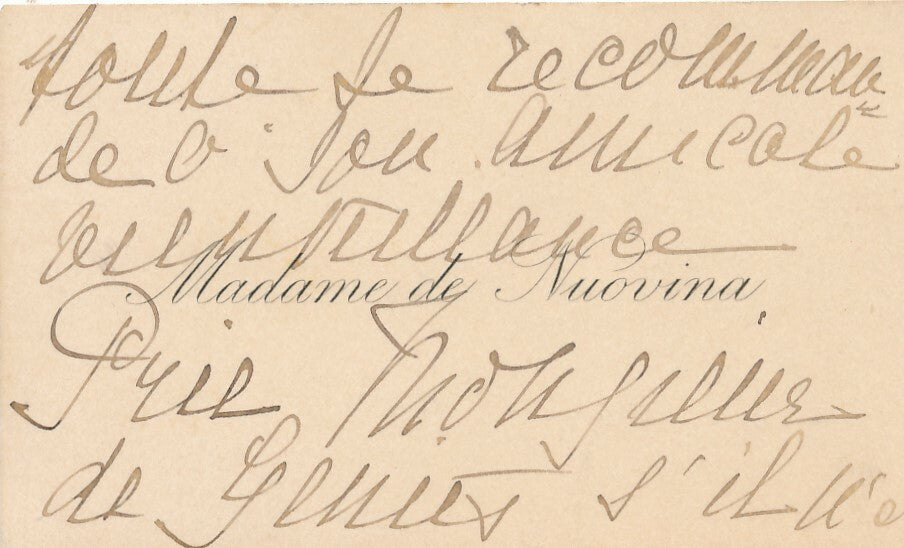 2 cartes  visite chanteuses opéra autographes Nuovina et Victoria Salambiani