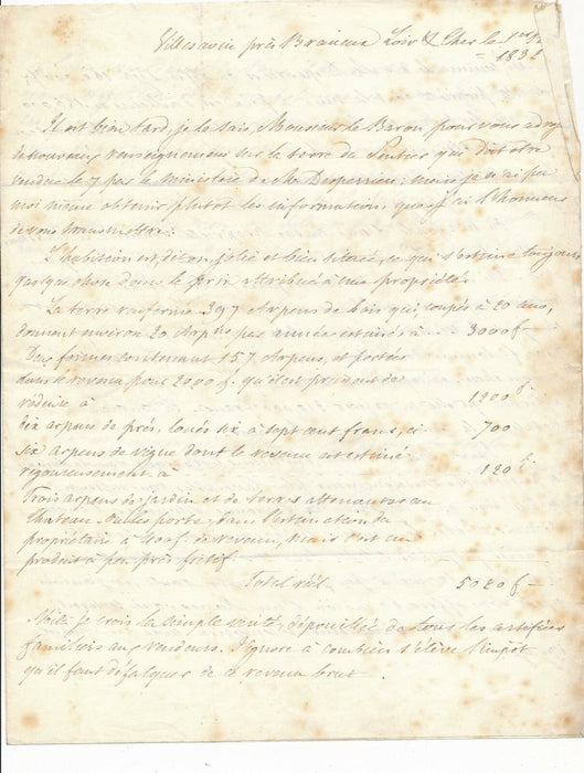 de CHARDEBOEUF comte de Pradel 2 lettres baron Monnier comtesse Noé 