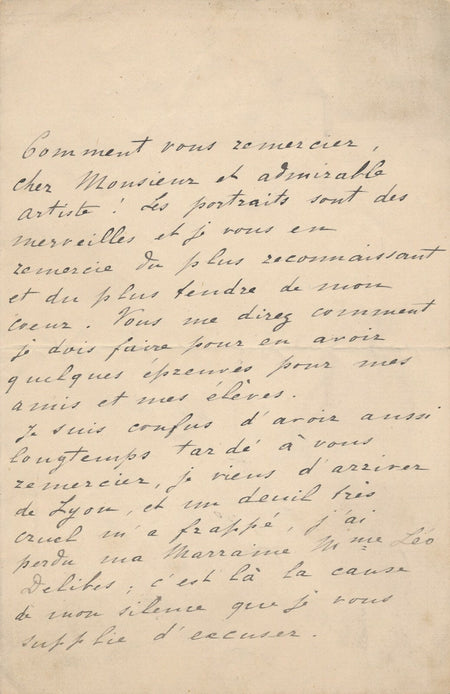 Victor GILLES pianiste lettre autographe signée Taponier Léo Delibes marraine