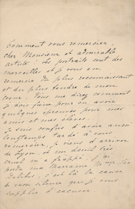 Victor GILLES pianiste lettre autographe signée Taponier Léo Delibes marraine