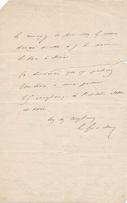 René Le Cœur lettre autographe à G. Olmer sur Liane de Pougy Idylle saphique