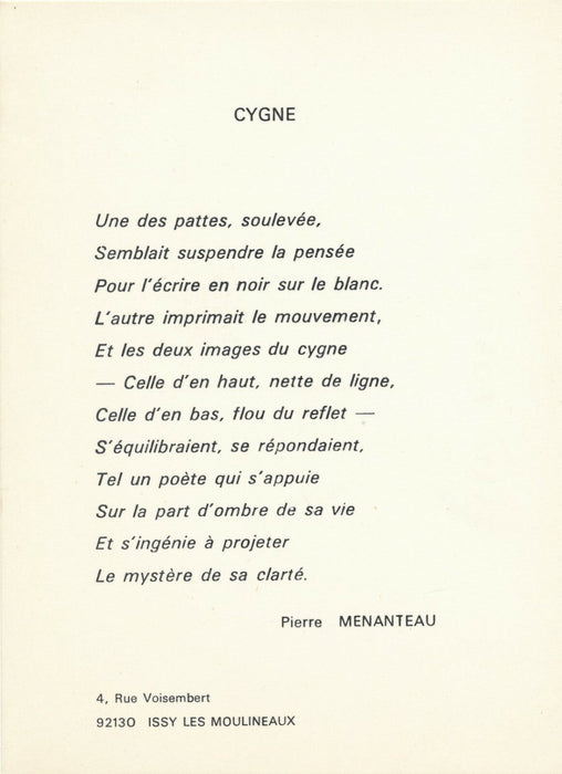 Pierre MENANTEAU 4 lettres autographes signées Aubert Duhamel Roland Le Cordier