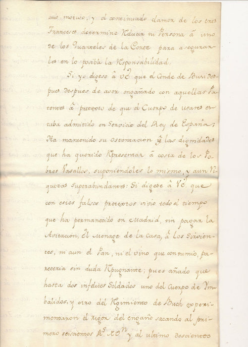 Pedro Pablo ABARDA DE BOLEA lettre signée ambassade espagne Bussy Ossun 1772