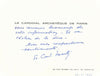 François Marty (1904-1994), cardinal religion carte autographe signée Pie XII