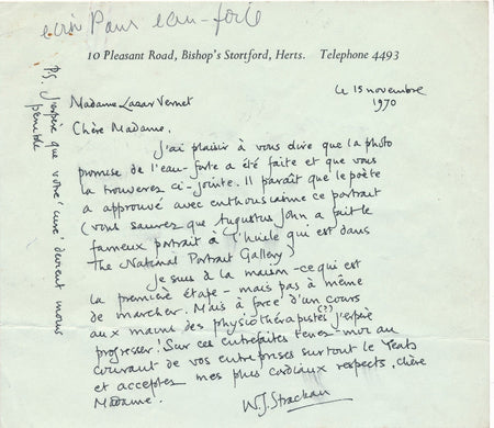 Walter John STRACHAN et le livre d'artiste Paroles Peintes 2 lettres Fitzwilliam