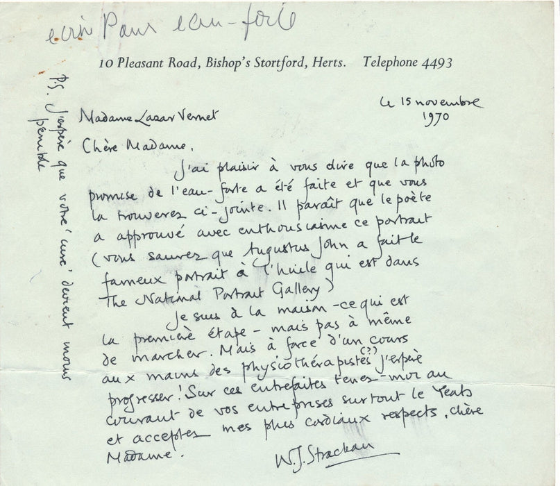 Walter John STRACHAN et le livre d'artiste Paroles Peintes 2 lettres Fitzwilliam