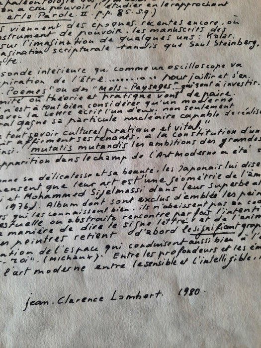 Art Script affiche expositon galerie de Seine 1980 Jean-Clarence Lambert