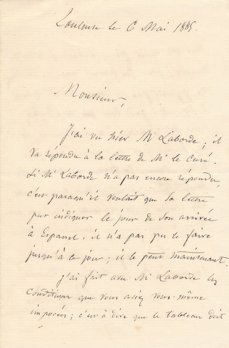 Antoine LABORDE commande tableaux religieux Bach 2 lettres autographes signées