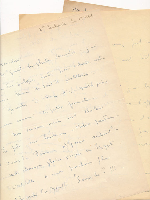 Reda CAIRE rare correspondance de 15 lettres autographes signées musique chanson