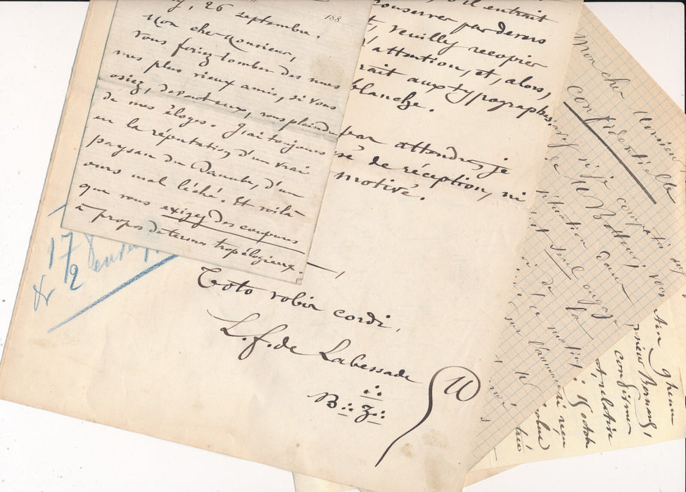 Albert Bernard célèbres cartes géographiques lot lettres reçues dont Labessade