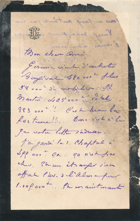 art Léon Cléry Gérome Bougival lettre autographe signée Malherbe 