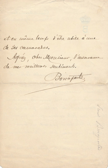 Roland BONAPARTE géographe botaniste lettre autographe signée acteur Febvre