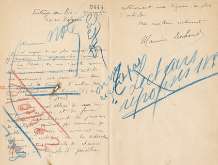 Maurice DUHAMEL littérature Bretagne chansons bretonnes lettre autographe signée