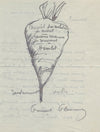 François FLAMENG Lettre autographe signée avec dessin carotte humour Walter Gay