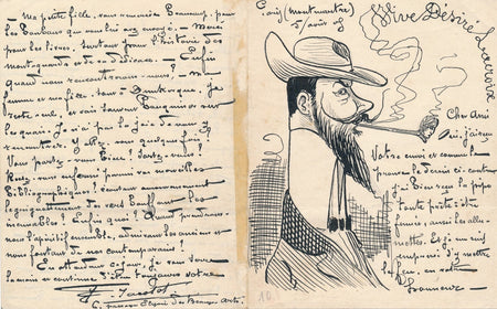 F.  JACOTO illustrateur Lettre autographe signée illustrée Désiré Lacroix