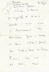 Léonor FINI lettre autographe signée et petit dessin tête de chat ! Nonza Corse