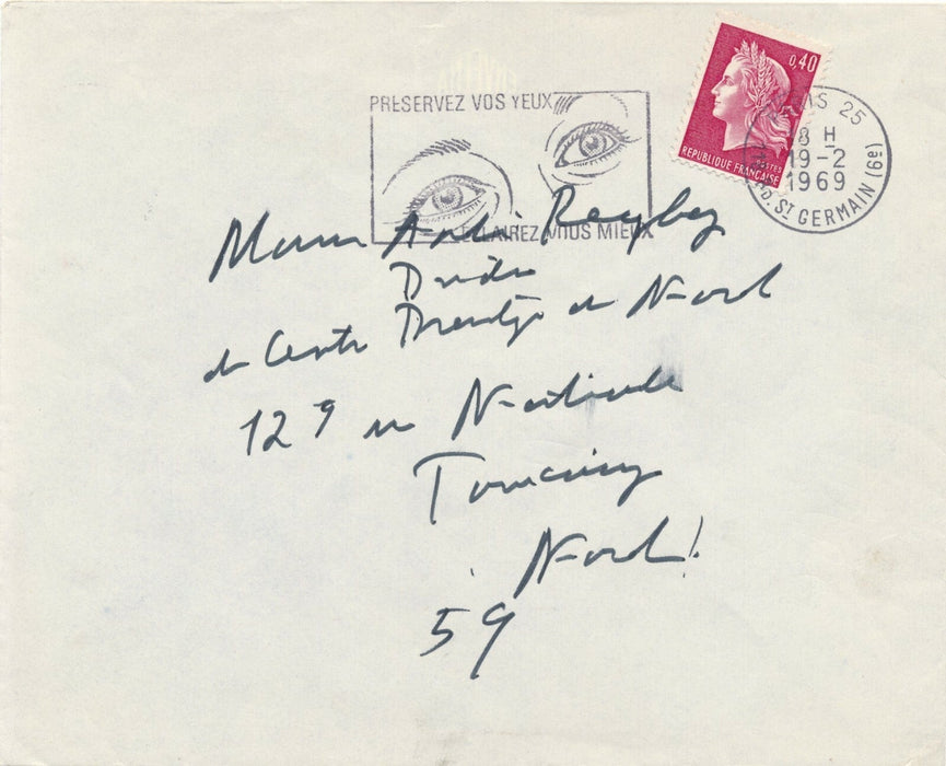 Gabriel MARCEL philosophe théâtre lettre autographe signée à André REYBAZ 