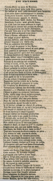Poème autographe de Jules BUFFET vers 1860 9 strophes et imprimés poésie