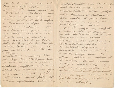 peintre Gaston VUILLIER lettre autographe signée Tunis adoption enfant Murcie