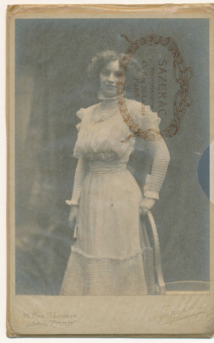 Carte cabinet femme mode photo photographie Sazerac argentique robe coiffure