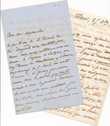 Maxime du Camp 2 lettres autographe signées éditeur Houssaye Dargaud Revue