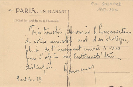 Militaire Henri Joseph Eugène GOURAUD général autographe carte