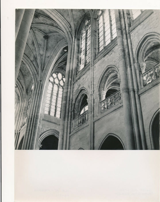 Senlis cathédrale église intérieure et extérieure v. 1950 architecture