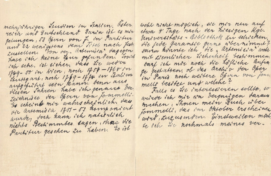 Hermann ABERT musique 5 lettres autographes signées Jommelli  Rodolphe Allemagne