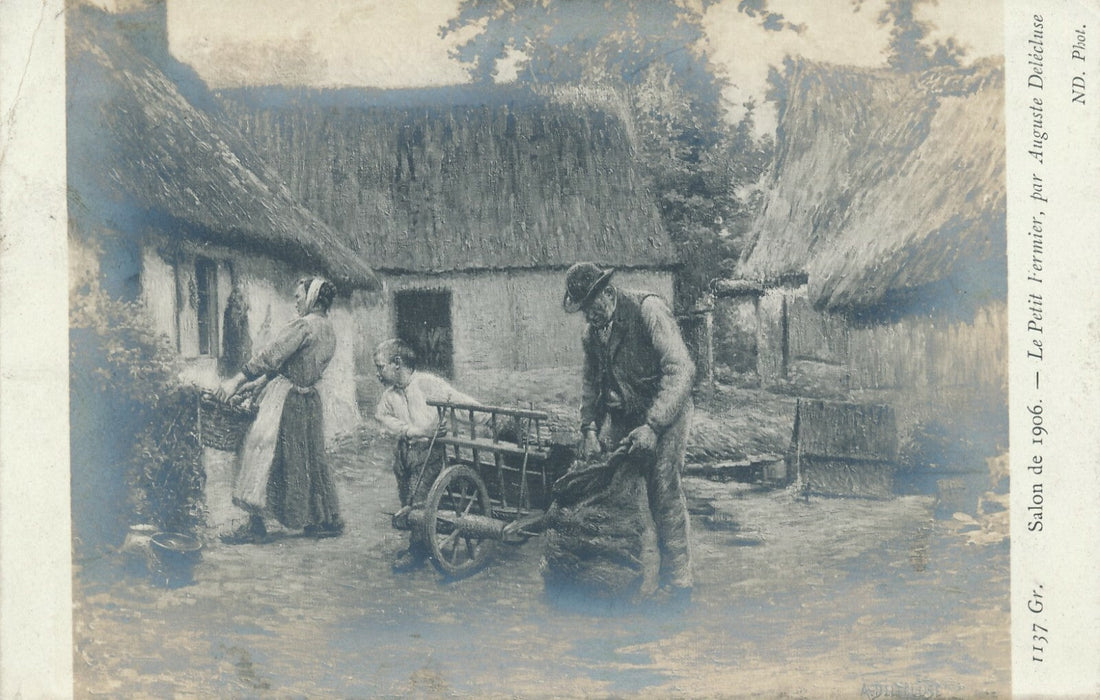 Peintre Auguste DELECLUSE (1855-1928), peintre Carte postale autographe signée 