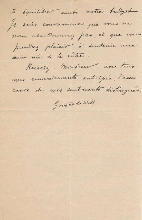 Henriette GUIZOT DE WITT lettre autographe signée prison femmes détenues