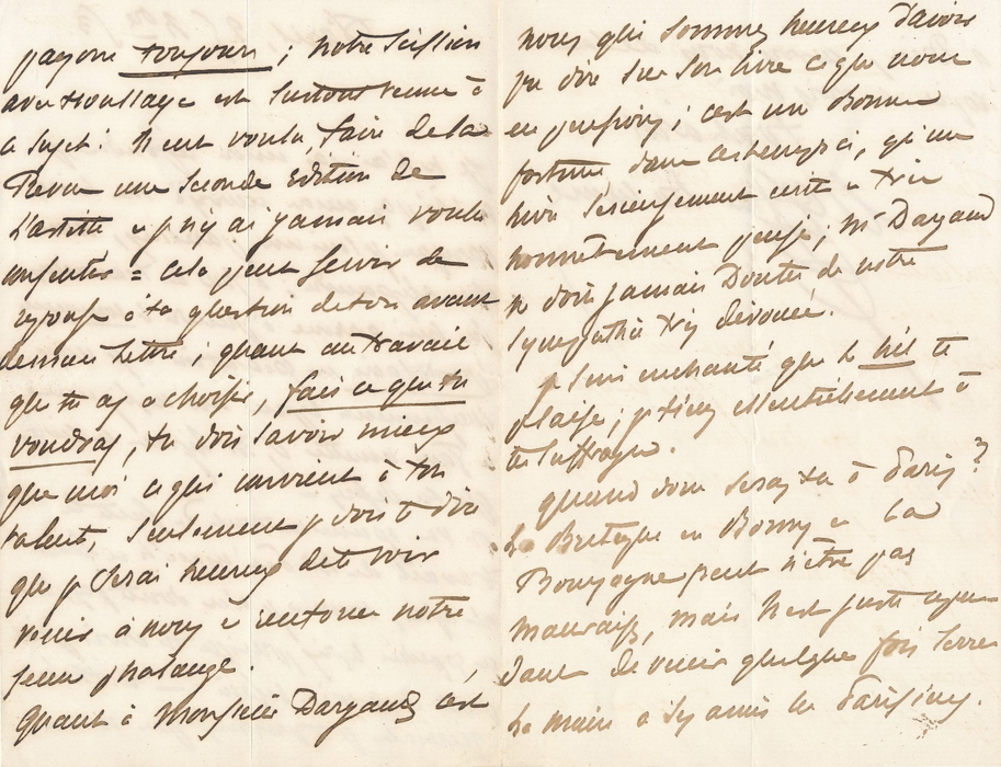 Maxime du Camp 2 lettres autographe signées éditeur Houssaye Dargaud Revue