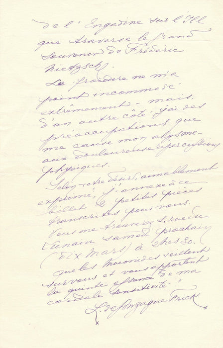 L. de GONZAGUE FRICK 6 lettres autographes signées cite Jean Cocteau André Billy