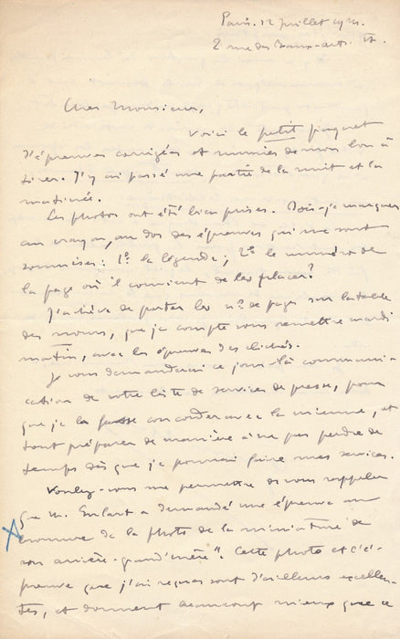 Henri MALO 3 lettres autographes corsaires bibliothèque Thiers manuscrit