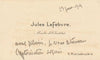 Jules LEFEBVRE peintre 4 cartes de visite autographes signées à Gaston BRAUN